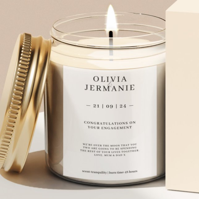 Luxuriöse Verlobung Candle Sticker Geschenk für Pa Lebensmitteletikett (Von Creator hochgeladen)