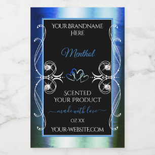 Luxuriöse Verziert Blue Aquamarin Black Product La Lebensmitteletikett