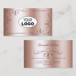 Luxuriöse Verzierte Corner Borders mit Logo Rose G Visitenkarte