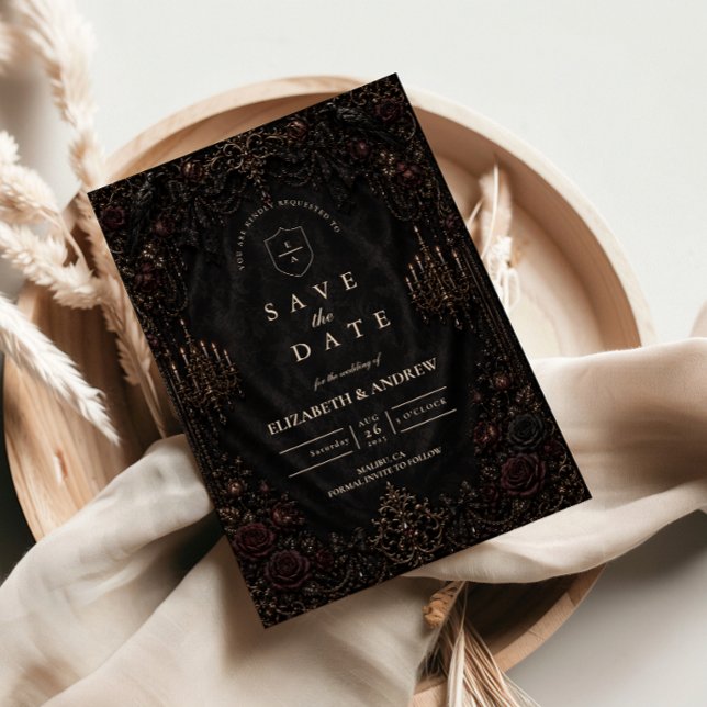 Luxuriöse viktorianische Gothic-Hochzeit Save The Date (Von Creator hochgeladen)