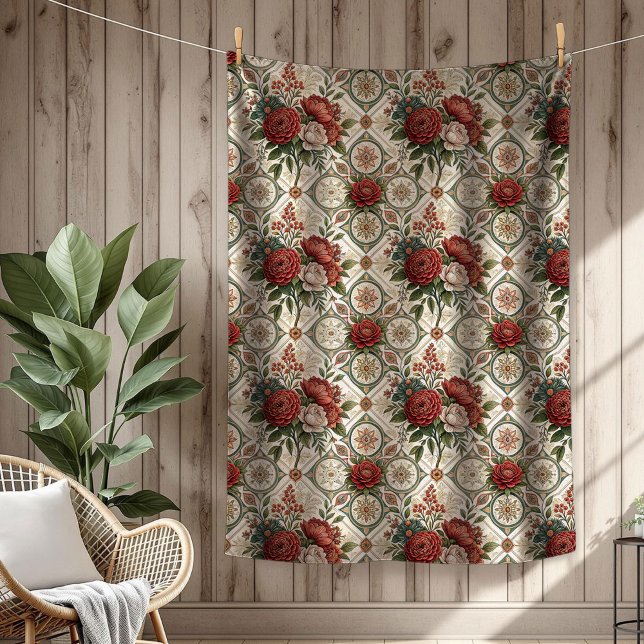Luxuriöse Vintag Blanket Klassische Rose Muster Fleecedecke (Luxury Vintage Blanket Classic Rose Patterns)