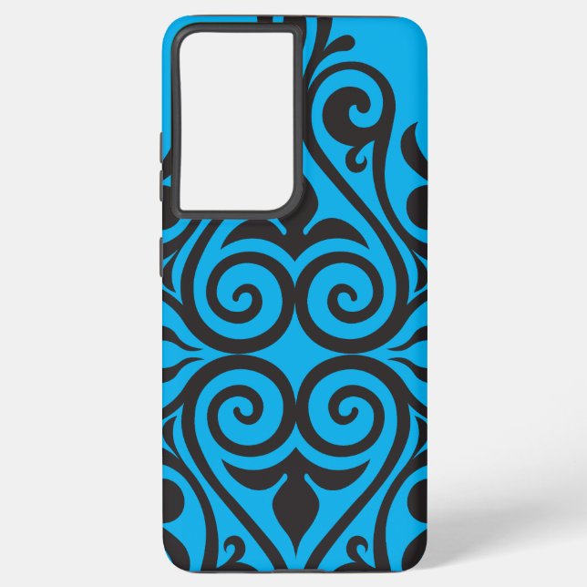 Luxuriöse Vintage-Blumenrahmen-Dekorationskunst Samsung Galaxy Hülle (Rückseite)