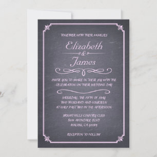 Luxuriöse Vintage Chalkboard Hochzeitseinladungen Einladung