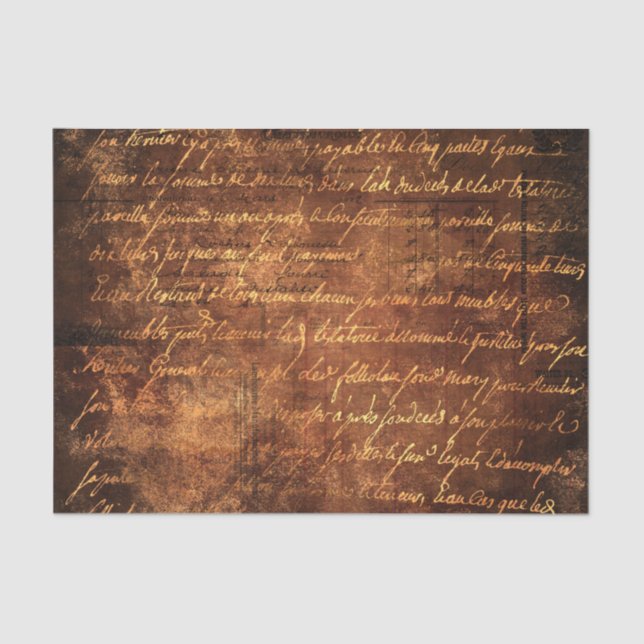 Luxuriöse Vintage Gilded Brown Gold Tissue Seidenpapier (Vorderseite)