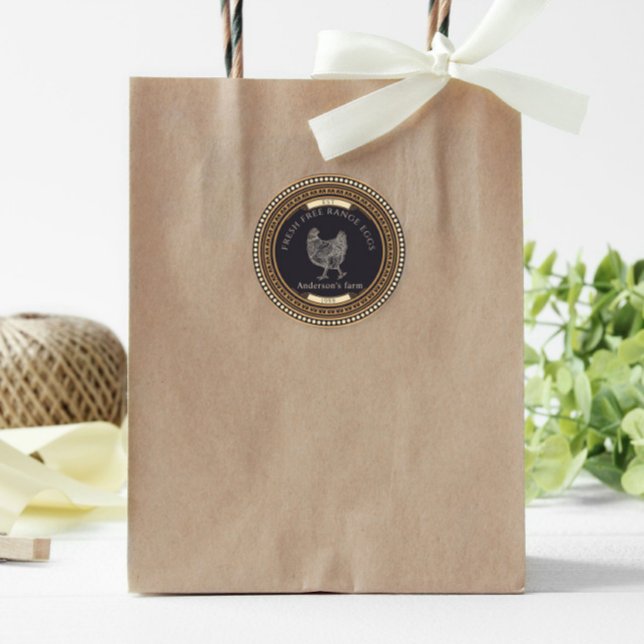 Luxuriöse Vintage goldene Eierkarton Runder Aufkleber (Von Creator hochgeladen)