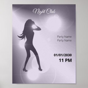 Luxuriöse Violet Brilliant Tancing Girl Silhouette Poster