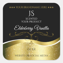 Luxuriöse Wavy Gold Dekoration dunkles Schwarz Mon