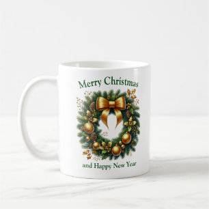 Luxuriöse Weihnachtsschmuck grün und gold Kaffeetasse