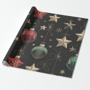 Luxuriöse Weihnachtsschmuck und Golden Star Geschenkpapier