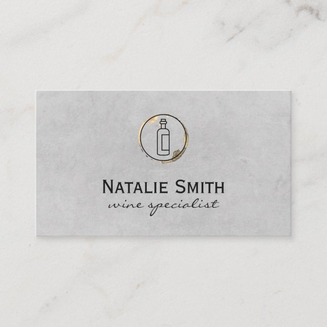 Luxuriöse Weinflasche und Stain Visitenkarte (Vorderseite)
