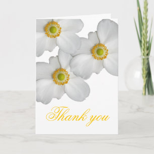 Luxuriöse weiße Frühlingsblumen Dankeskarten Dankeskarte
