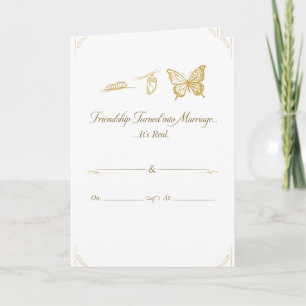 Luxuriöse weiße und goldene Hochzeitseinladung Karte