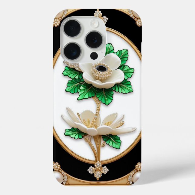Luxuriöse White Blume Case-Mate iPhone Hülle (Rückseite)