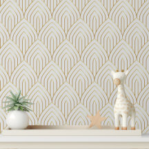 Luxuriöse White Gold Art Deco Geometrisches Muster