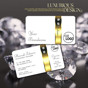Luxuriöse White Gold Dekorative Diamanten und Logo Visitenkarte