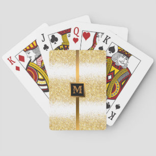 Luxuriöse White Gold Glitzer Spielkarten