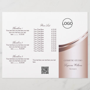 Luxuriöse White Rose Gold Dekoration mit Logo und  Flyer
