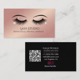 Luxuriöse Wimpern-Design mit QR-Code Visitenkarte