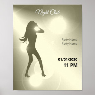 Luxuriöse Yellow Brilliant Tancing Girl Silhouette Poster