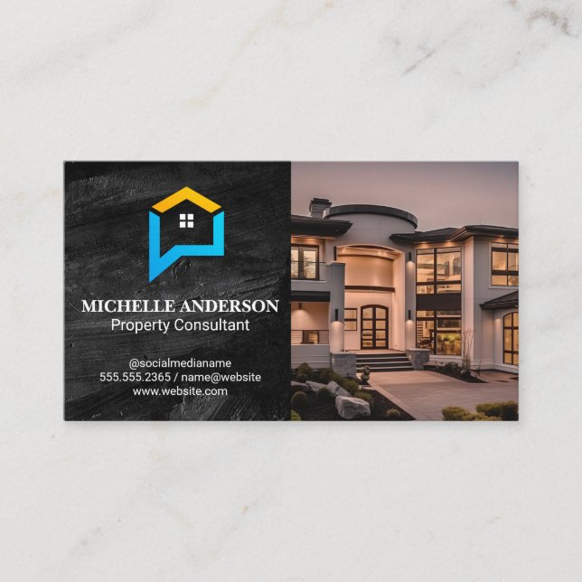 Luxuriöse Zuhause | Real-Anwesen-Logo Visitenkarte (Vorderseite)