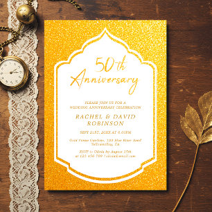 Luxuriöser 50. Hochzeitstag Golden Einladung