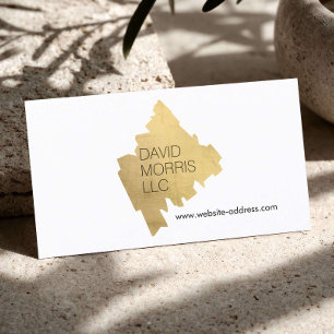 Luxuriöser abstrakter Goldpinselstrich-Logo auf We Visitenkarte