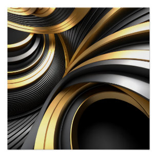 Luxuriöser Abstrakter Hintergrund mit Gold und Bla Poster