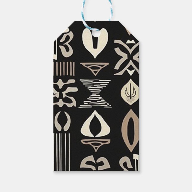Luxuriöser afrikanischer Karibik-Mudcloth Geschenkanhänger (Vorderseite)