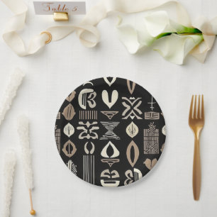 Luxuriöser afrikanischer Karibik-Mudcloth Pappteller
