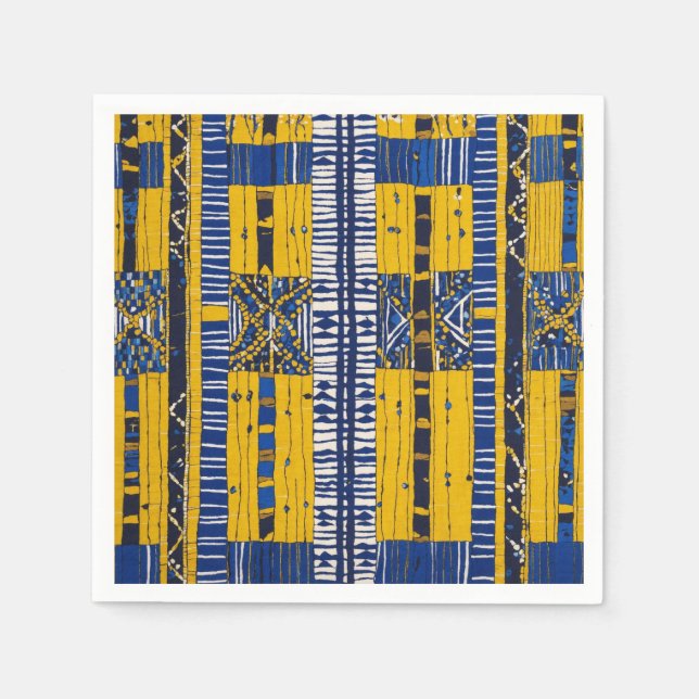 Luxuriöser afrikanischer Karibik-Mudcloth Serviette (Vorderseite)