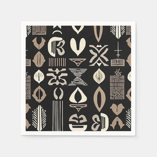 Luxuriöser afrikanischer Karibik-Mudcloth Serviette (Vorderseite)