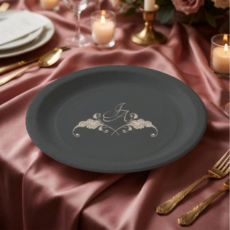 Luxuriöser barocker Hochzeitspapierteller Pappteller