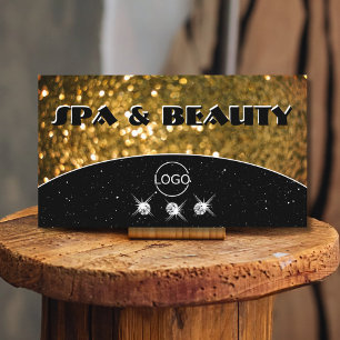Luxuriöser Black Gold Sparkle Glitzer Stilvolles A Visitenkarte