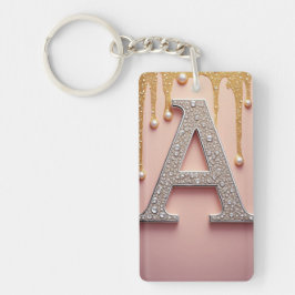 Luxuriöser Diamantbuchstabe A Monogramm mit Goldtr Schlüsselanhänger