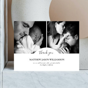 Luxuriöser Eleganter Fotocollage Danke Baby Postkarte