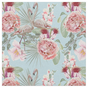 Luxuriöser Flamingo mit Ventilatorpüree und Blautö Stoff