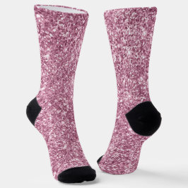 Luxuriöser Funkelnd Dusty Pink Glitzer Socken