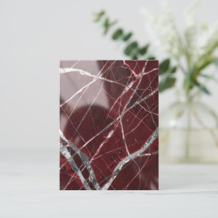 Luxuriöser glänzender roter Marmor Postkarte