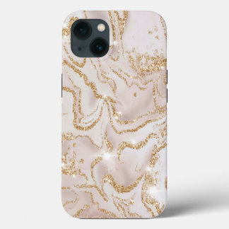 Luxuriöser Glitzer aus Marmor iPhone 13 Hülle