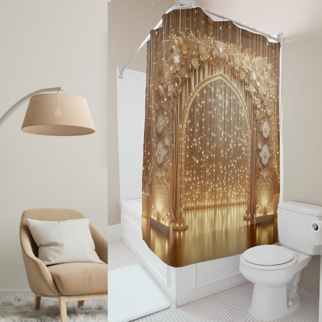 Luxuriöser Gold Celebration Arch: Elegante Hochzei Duschvorhang (Von Creator hochgeladen)