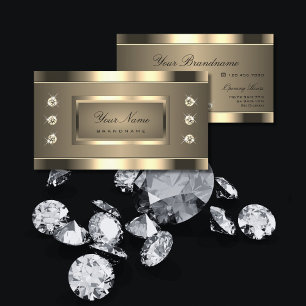 Luxuriöser Goldeffekt mit schimmernden Rhinestone Visitenkarte