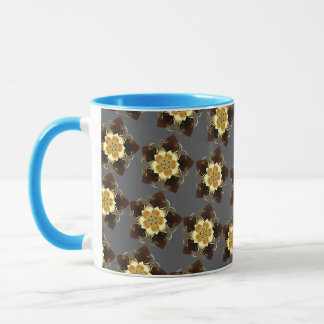 Luxuriöser goldener floraler Mandala-Verzierungsen Tasse