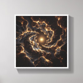 Luxuriöser goldener kosmischer Wirbel - Abstrakter Leinwanddruck