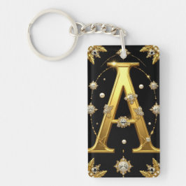 Luxuriöser goldener Monogrammbuchstabe A Schlüsselanhänger