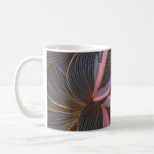 Luxuriöser goldener nahtloser floraler Hintergrund Kaffeetasse