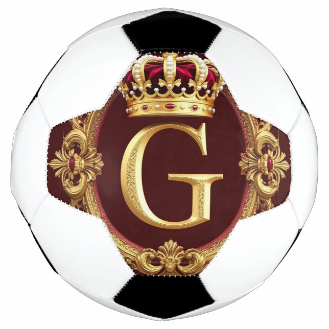 Luxuriöser Goldrahmen mit gekröntem Monogramm Fußball (Vorderseite)