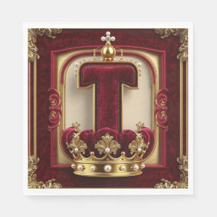 Luxuriöser Goldrahmen mit gekröntem Monogramm Serviette