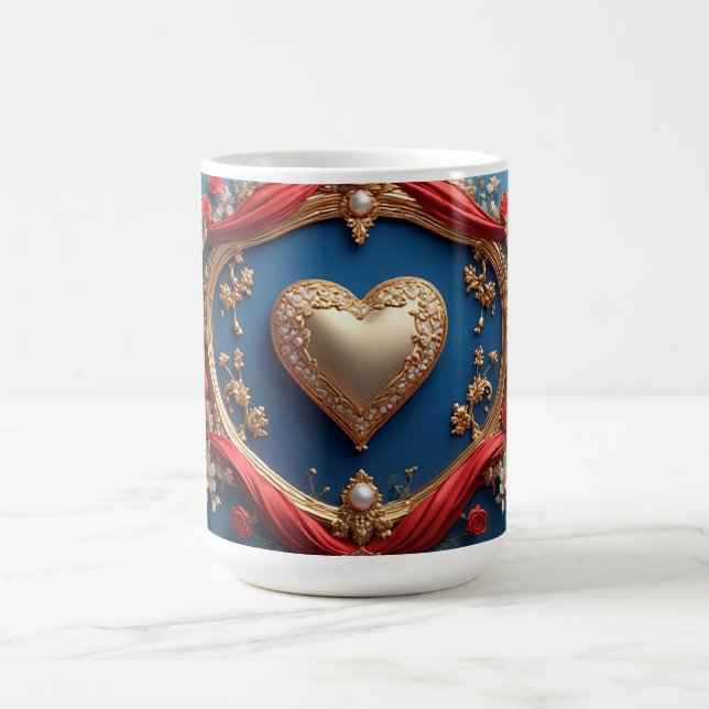Luxuriöser Goldrahmen mit Perlen Kaffeetasse (Mittel)