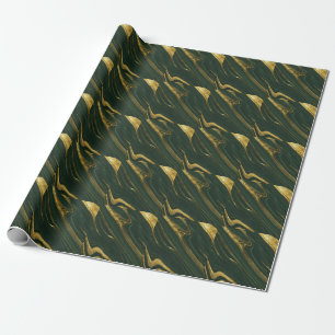 Luxuriöser grüner Onyx: Goldener Marmor. Geschenkpapier