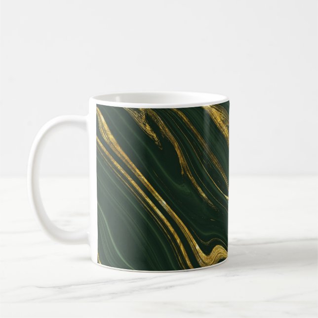 Luxuriöser grüner Onyx: Goldener Marmor. Kaffeetasse (Links)